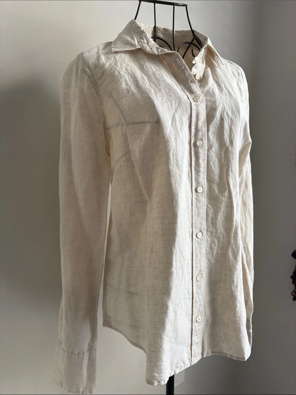 J Crew Casual Button-Down Shirt Linen Blend Fitted - Picture 1 of 7